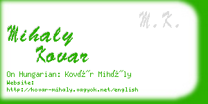 mihaly kovar business card